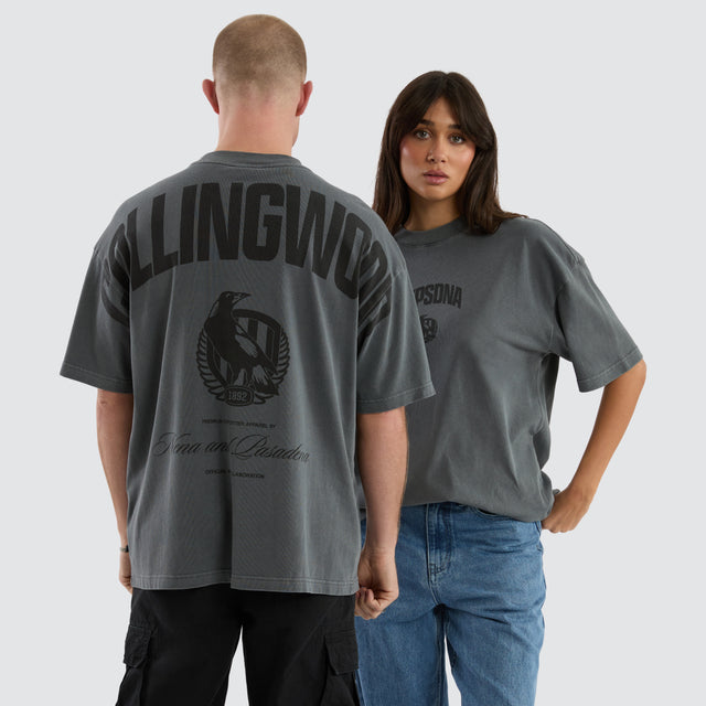 Collingwood Magpies Hunter Tee Pigment Charcoal