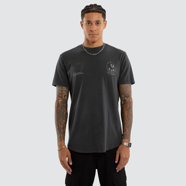 Collingwood Magpies AFL Active Vintage Tee Pigment Asphalt