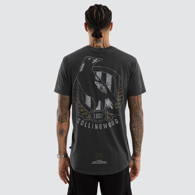 Collingwood Magpies AFL Active Vintage Tee Pigment Asphalt