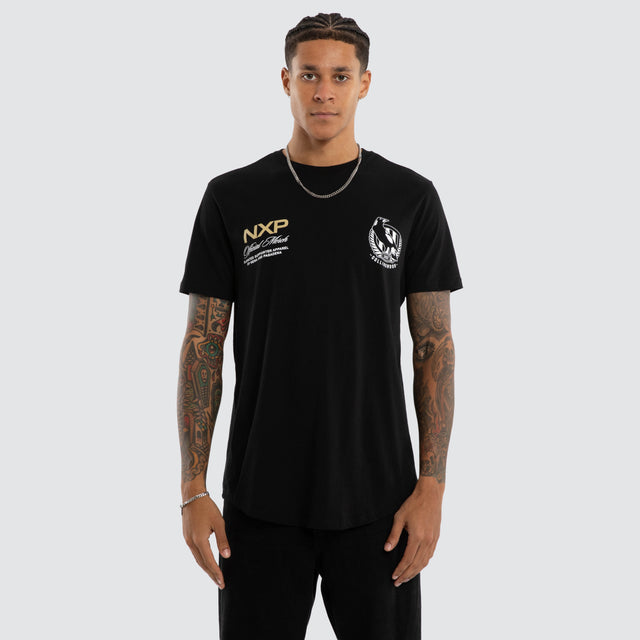 Collingwood Magpies Grand Dual Curved Tee Jet Black