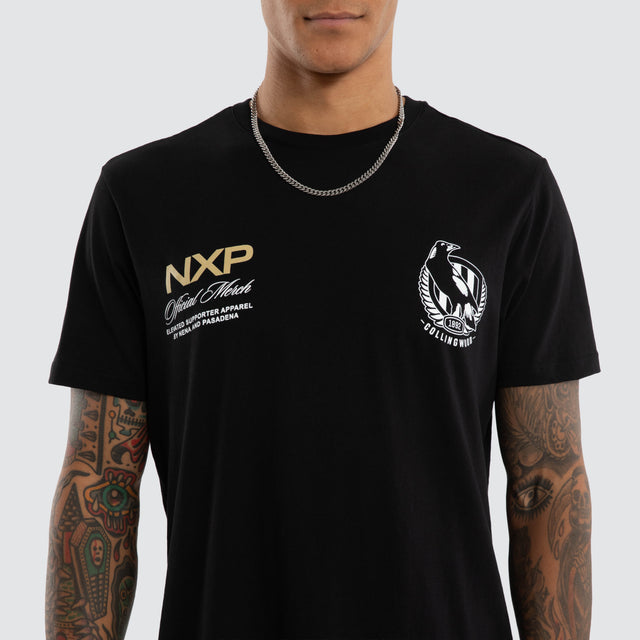 Collingwood Magpies Grand Dual Curved Tee Jet Black
