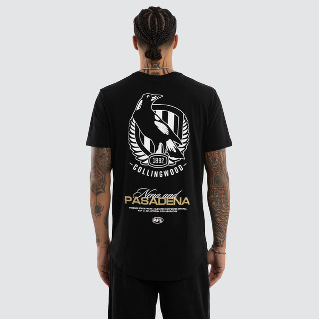 Collingwood Magpies Grand Dual Curved Tee Jet Black