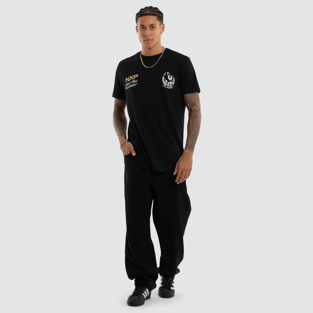 Collingwood Magpies Grand Dual Curved Tee Jet Black