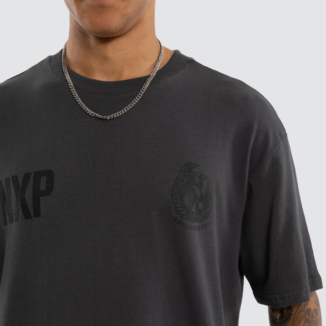 Collingwood Magpies Champions Box Fit Tee Asphalt