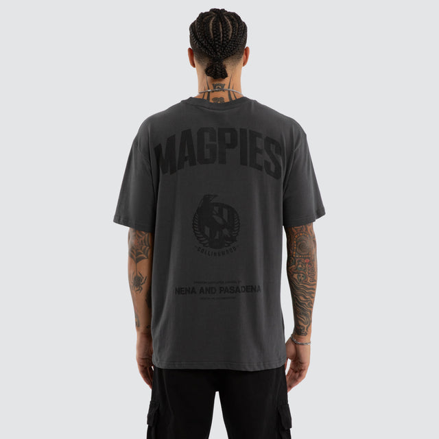 Collingwood Magpies Champions Box Fit Tee Asphalt