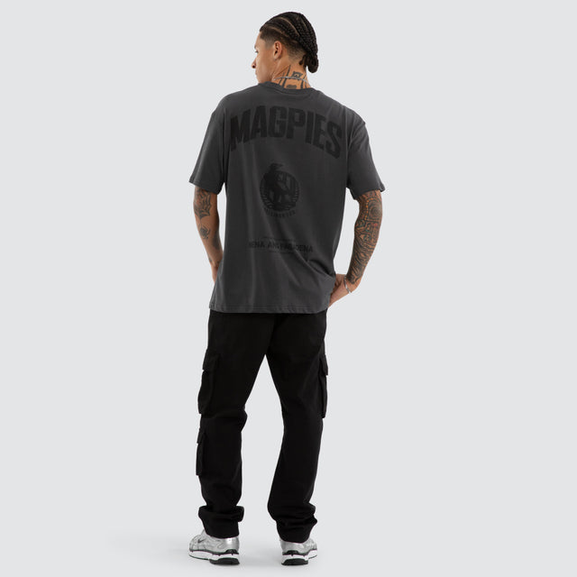Collingwood Magpies Champions Box Fit Tee Asphalt