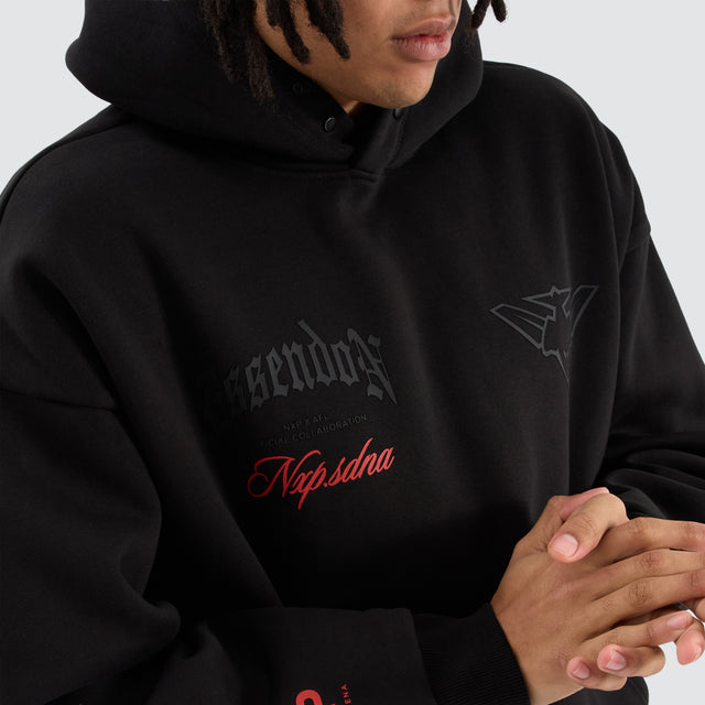 Essendon Bombers NXP x AFL Box Fit Hoodie in Jet Black NXP