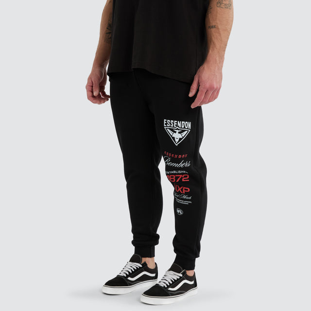 Essendon Bombers Elite Trackpant Jet Black