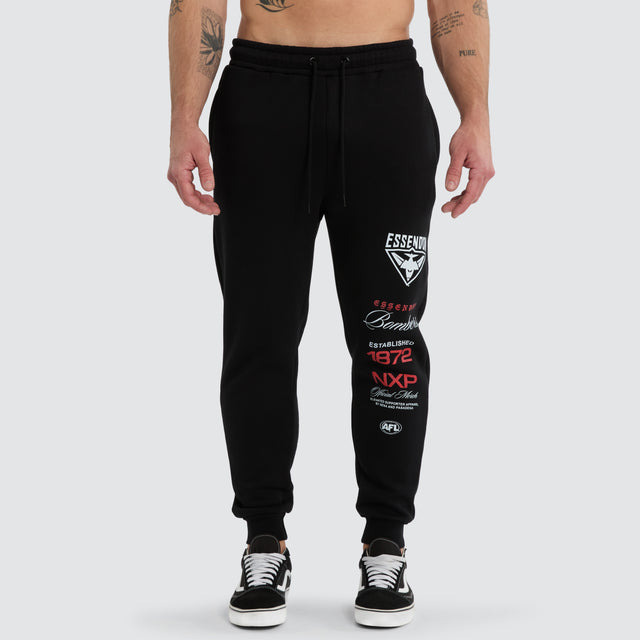 Essendon Bombers Elite Trackpant Jet Black
