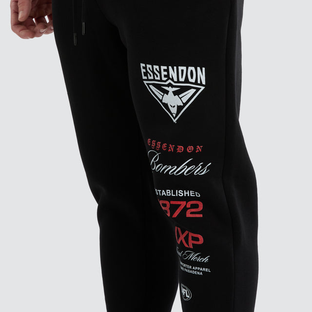 Essendon Bombers Elite Trackpant Jet Black