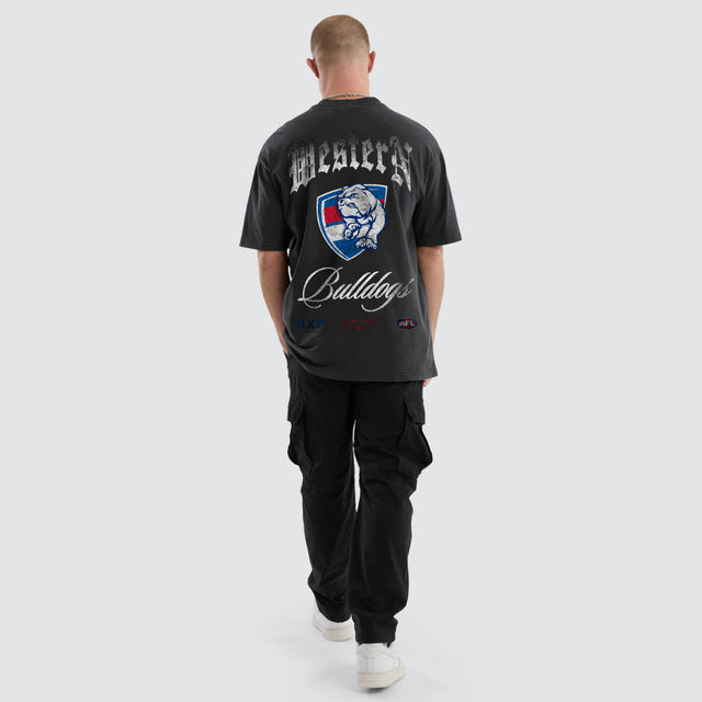 Western Bulldogs AFL Vintage Goth Tee Pigment Asphalt
