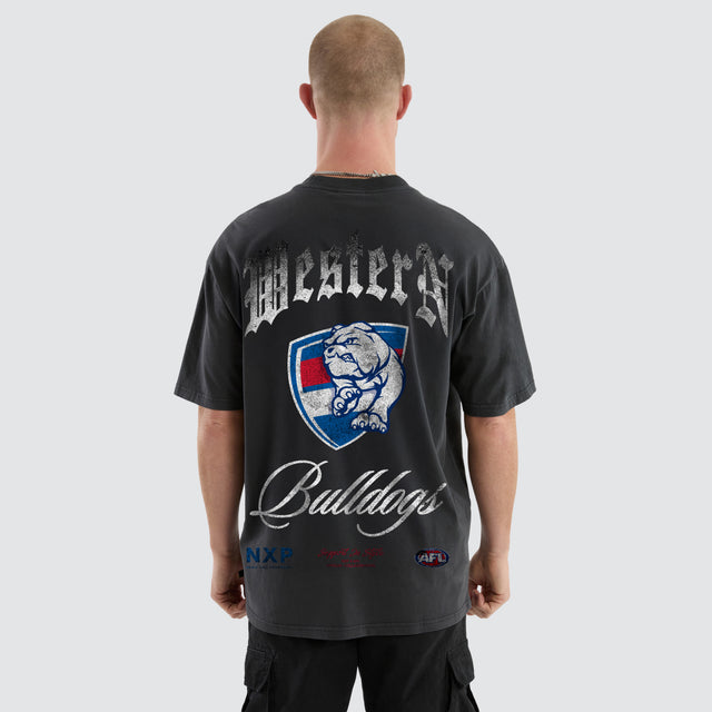 Western Bulldogs AFL Vintage Goth Tee Pigment Asphalt