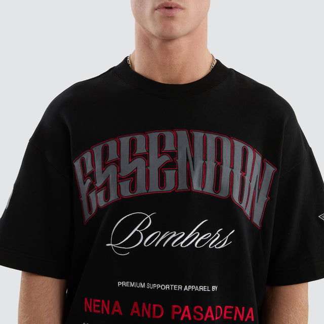 Essendon Bombers Game-On Loopback Tee Jet Black