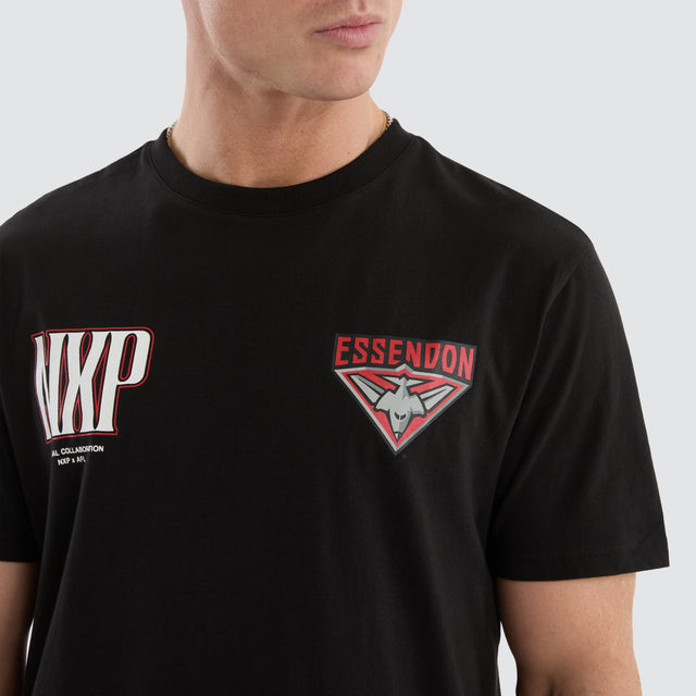 Essendon Bombers Legend Tee Jet Black