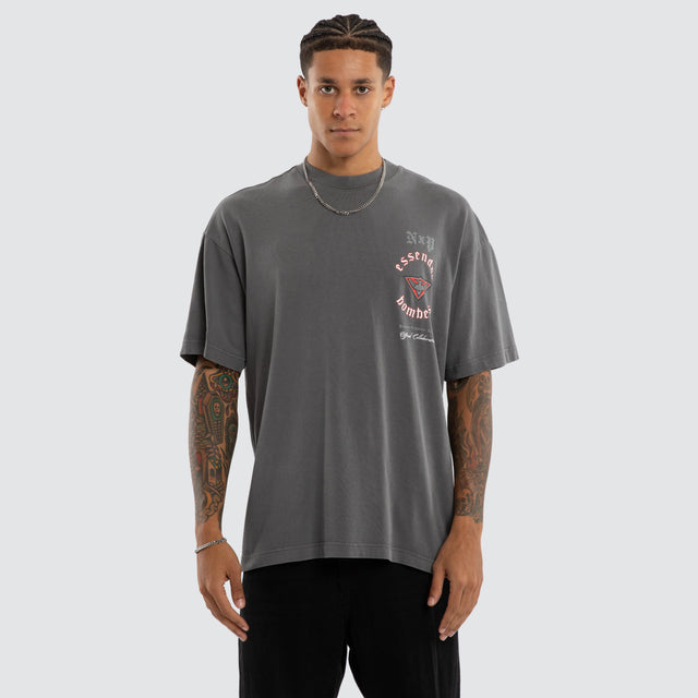 Essendon Bombers Off-Season Tee Pigment Charcoal