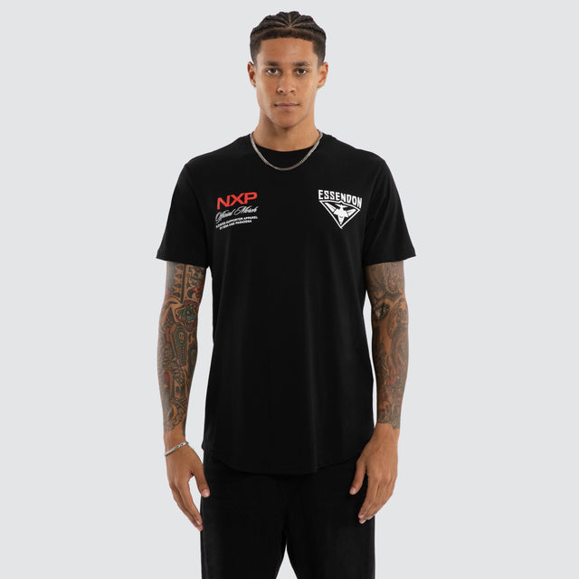 Essendon Bombers Grand Dual Curved Tee Jet Black