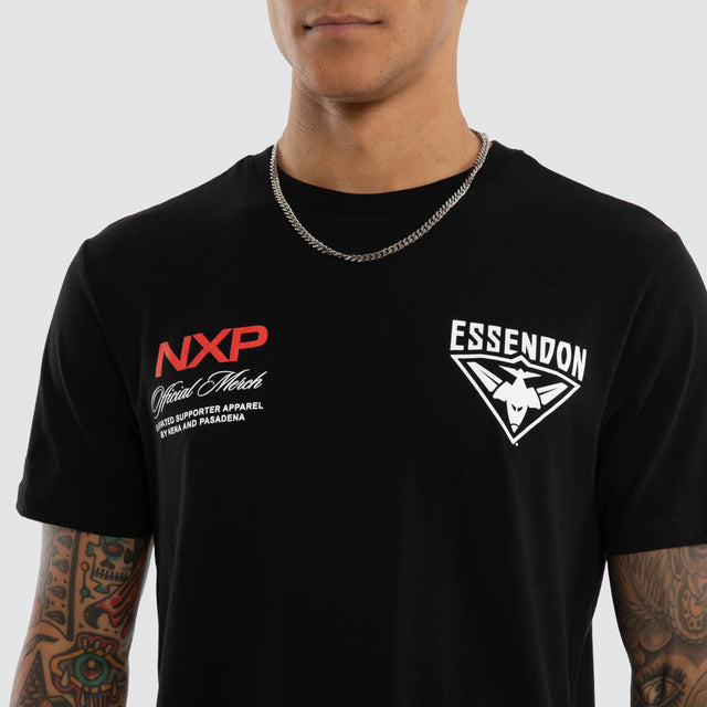 Essendon Bombers Grand Dual Curved Tee Jet Black
