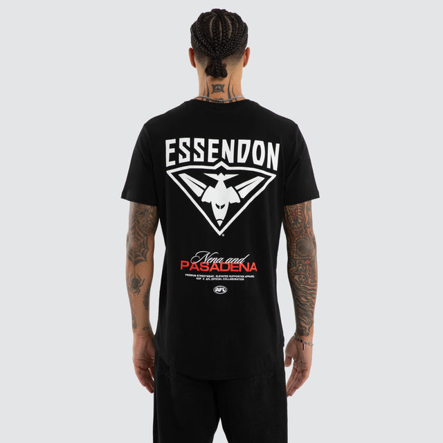 Essendon Bombers Grand Dual Curved Tee Jet Black