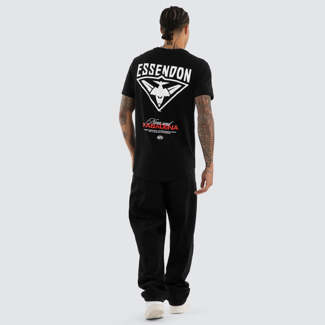 Essendon Bombers Grand Dual Curved Tee Jet Black