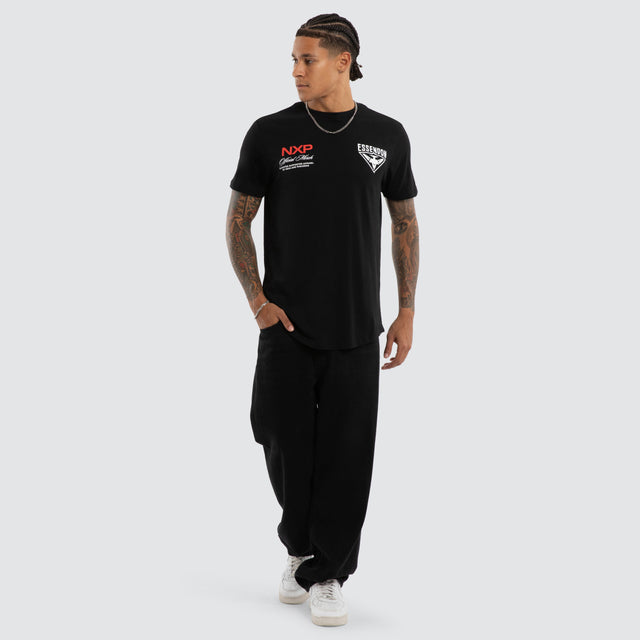 Essendon Bombers Grand Dual Curved Tee Jet Black
