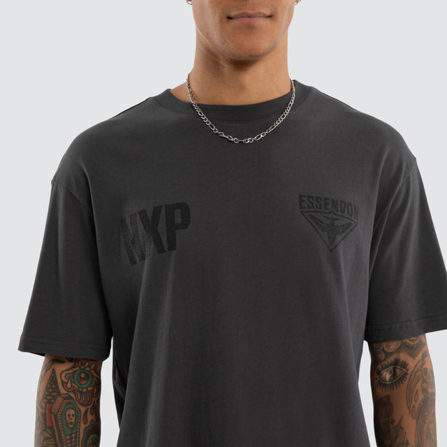 Essendon Bombers Champions Box Fit Tee Asphalt