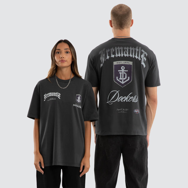 Fremantle Dockers AFL Vintage Goth Tee Pigment Asphalt