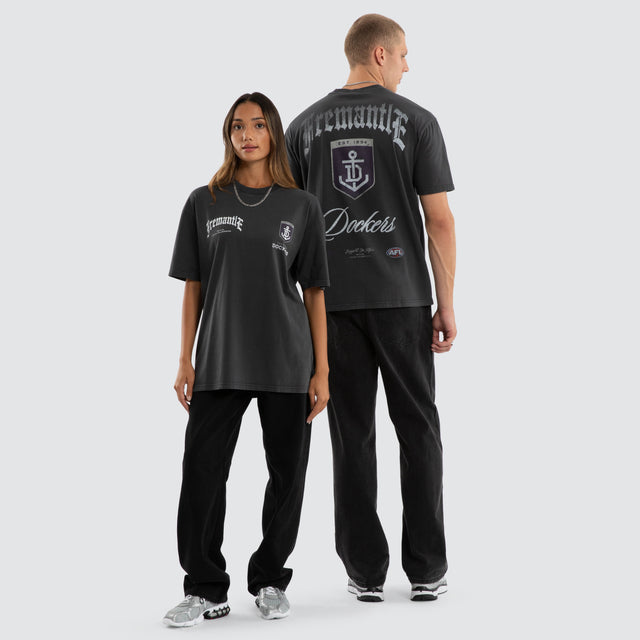 Fremantle Dockers AFL Vintage Goth Tee Pigment Asphalt