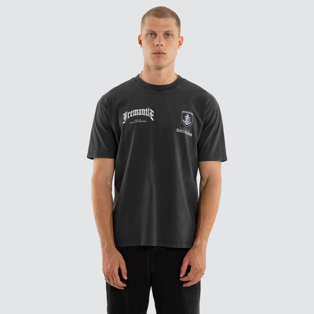 Fremantle Dockers AFL Vintage Goth Tee Pigment Asphalt
