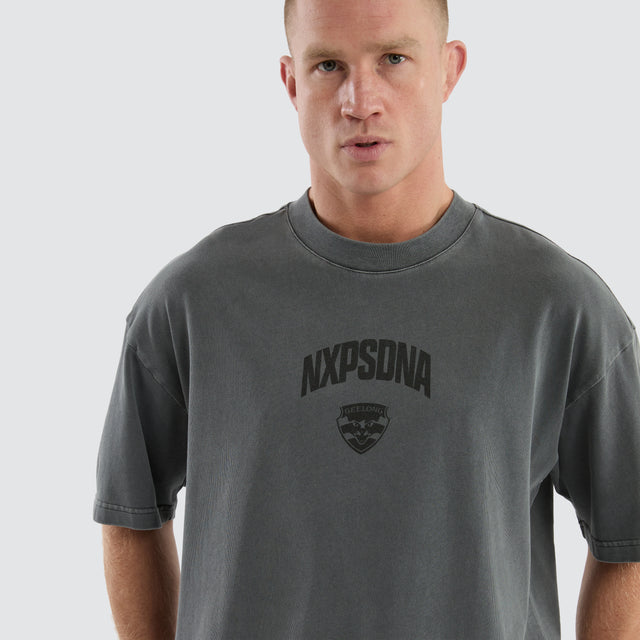 Geelong Cats Hunter Tee Pigment Charcoal