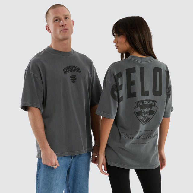 Geelong Cats Hunter Tee Pigment Charcoal