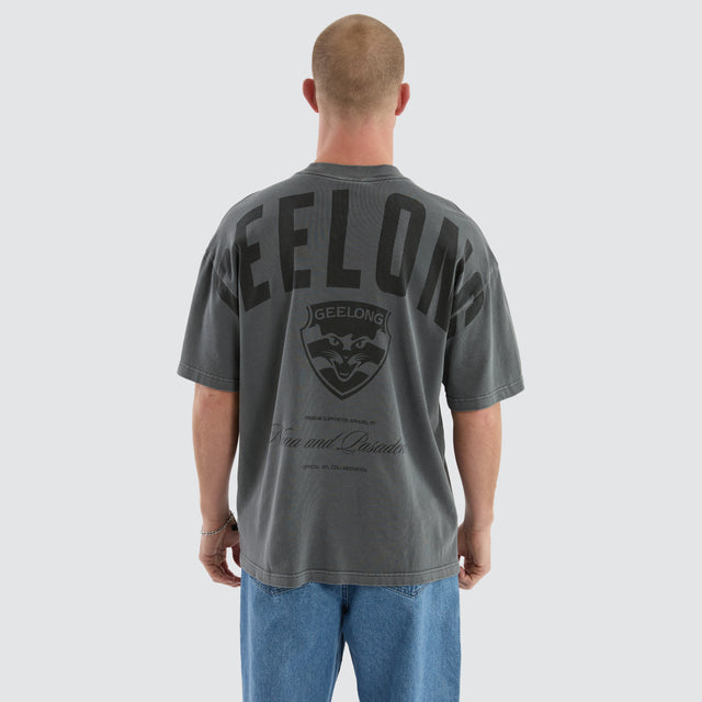Geelong Cats Hunter Tee Pigment Charcoal
