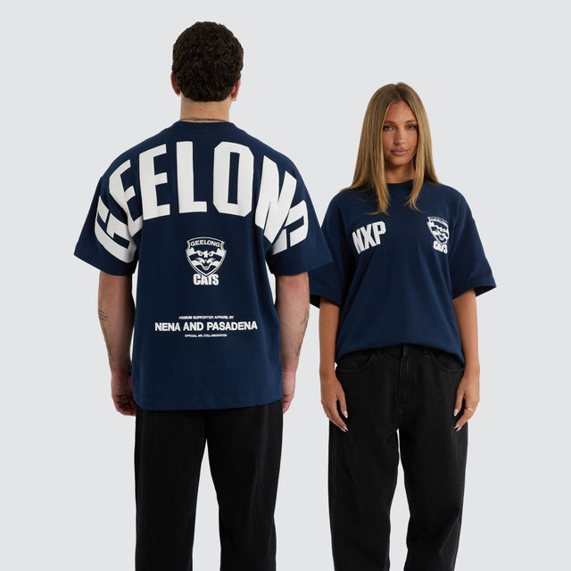 Geelong Cats Archive Loopback Raptor Tee Navy