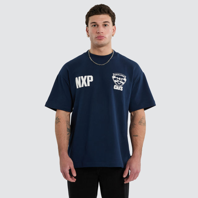 Geelong Cats Archive Loopback Raptor Tee Navy