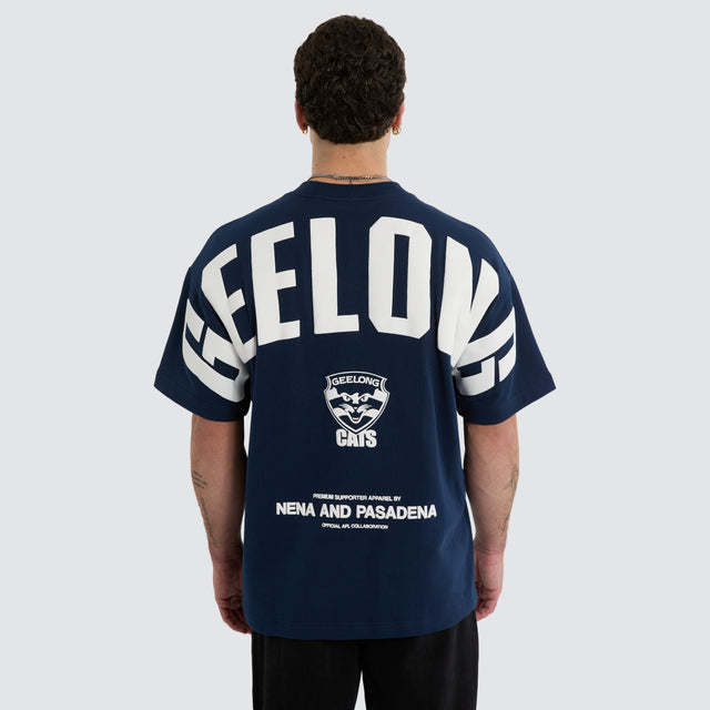 Geelong Cats Archive Loopback Raptor Tee Navy