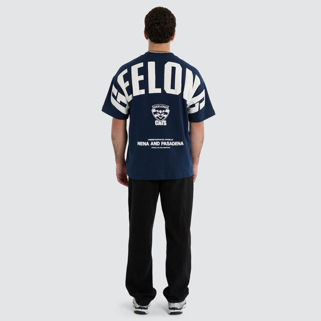 Geelong Cats Archive Loopback Raptor Tee Navy