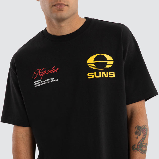 Gold Coast Suns AFL Season Tee Jet Black