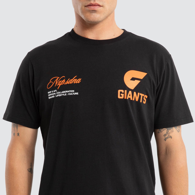 GWS Giants AFL Prime Tee Jet Black