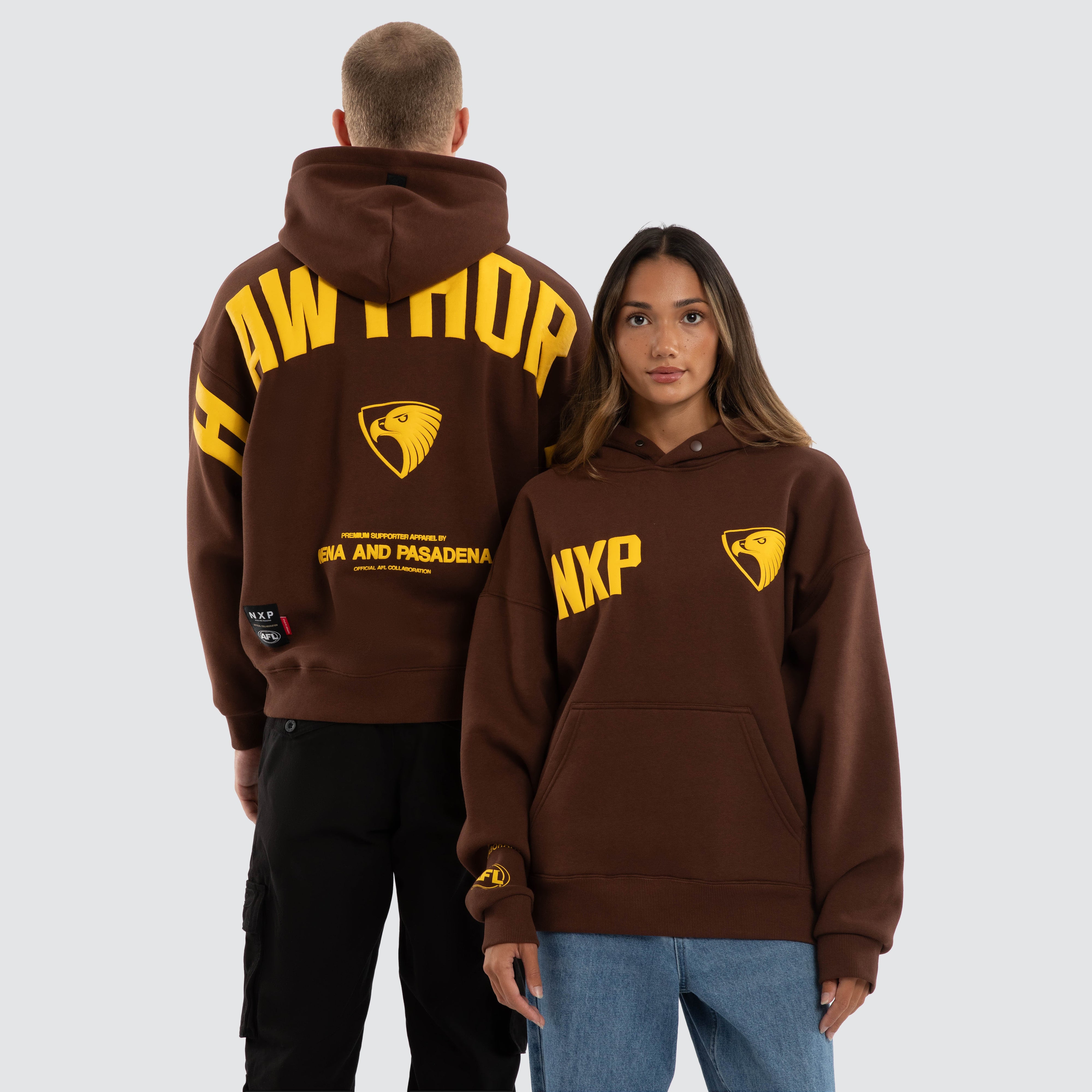Hawthorn Hawks AFL Top Tier Hoodie Brown | NXP