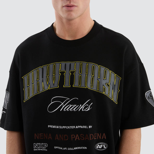 Hawthorn Hawks Game-On Loopback Tee Jet Black