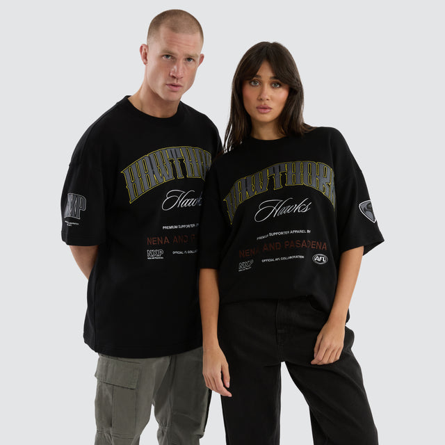 Hawthorn Hawks Game-On Loopback Tee Jet Black