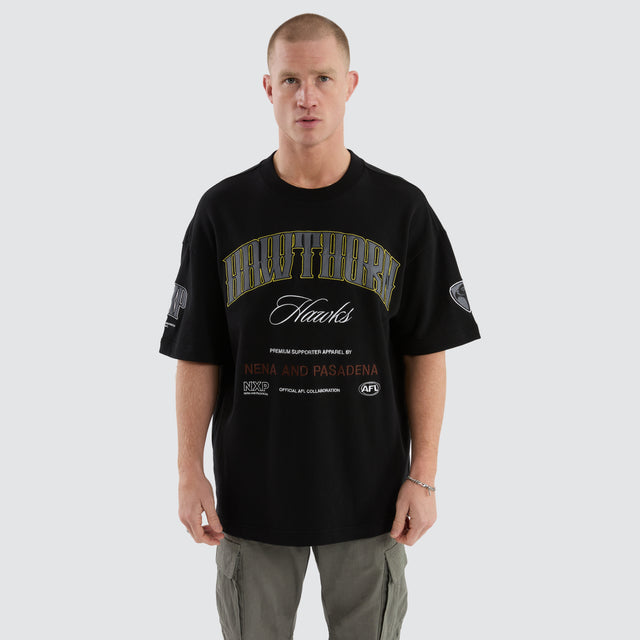 Hawthorn Hawks Game-On Loopback Tee Jet Black