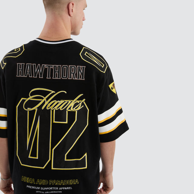 Hawthorn Hawks League Loopback Tee Jet Black