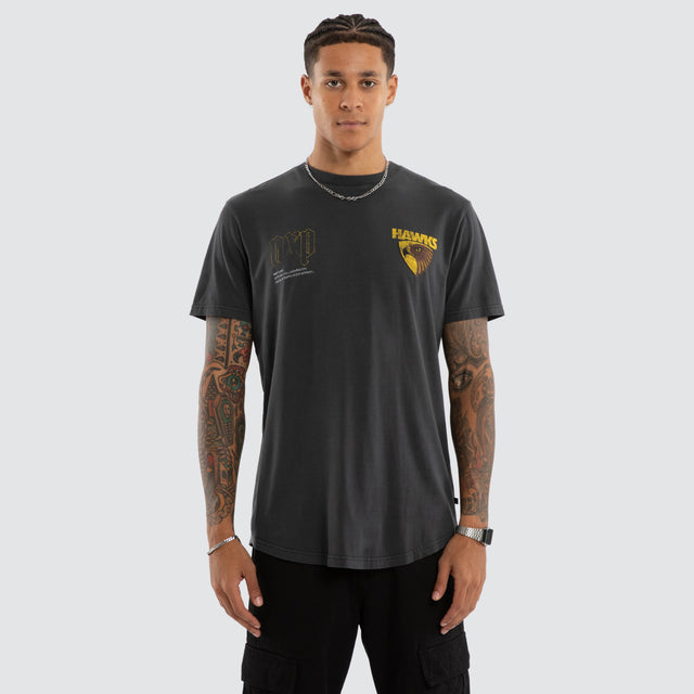 Hawthorn Hawks AFL Active Vintage Tee Pigment Asphalt