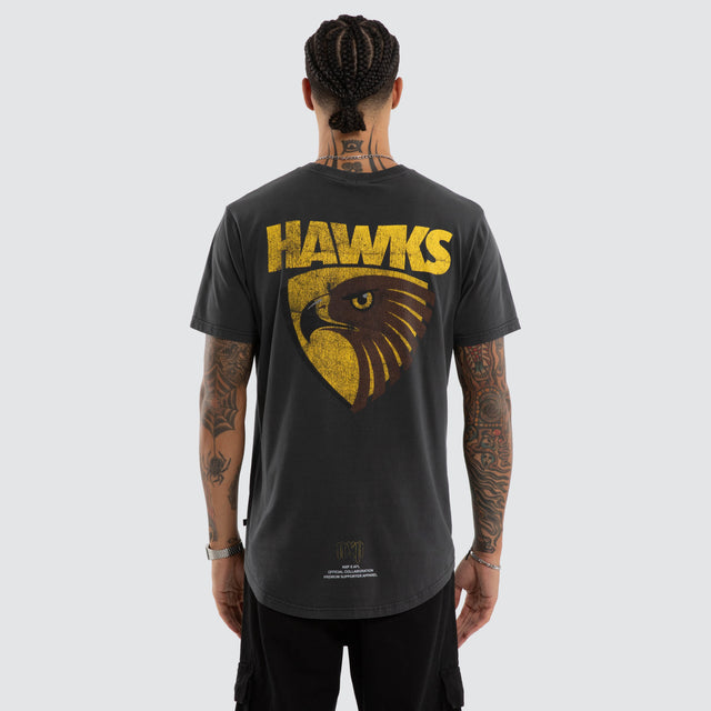 Hawthorn Hawks AFL Active Vintage Tee Pigment Asphalt