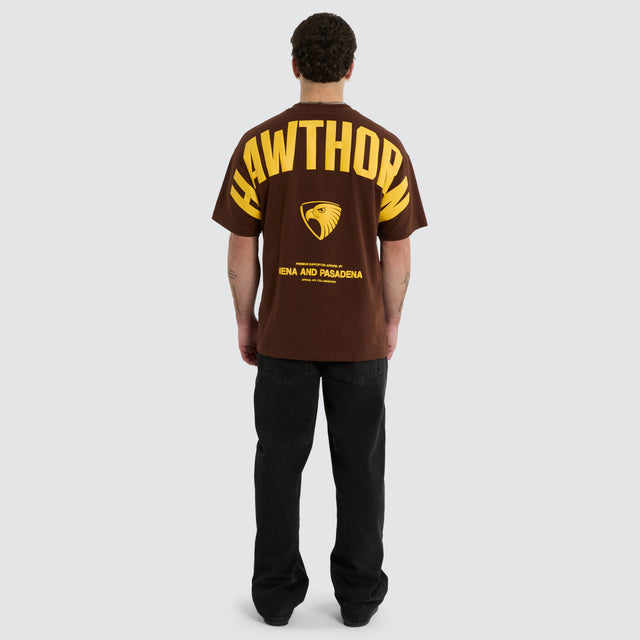 Hawthorn Hawks Archive Loopback Raptor Tee Brown