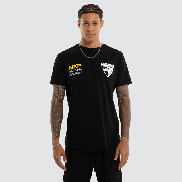 Hawthorn Hawks Grand Dual Curved Tee Jet Black