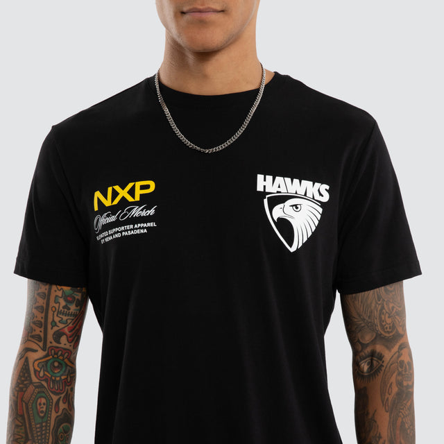 Hawthorn Hawks Grand Dual Curved Tee Jet Black