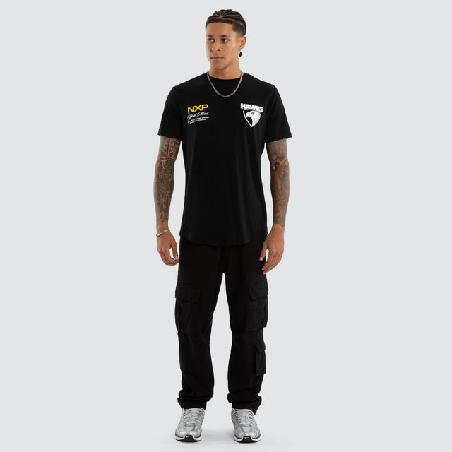 Hawthorn Hawks Grand Dual Curved Tee Jet Black