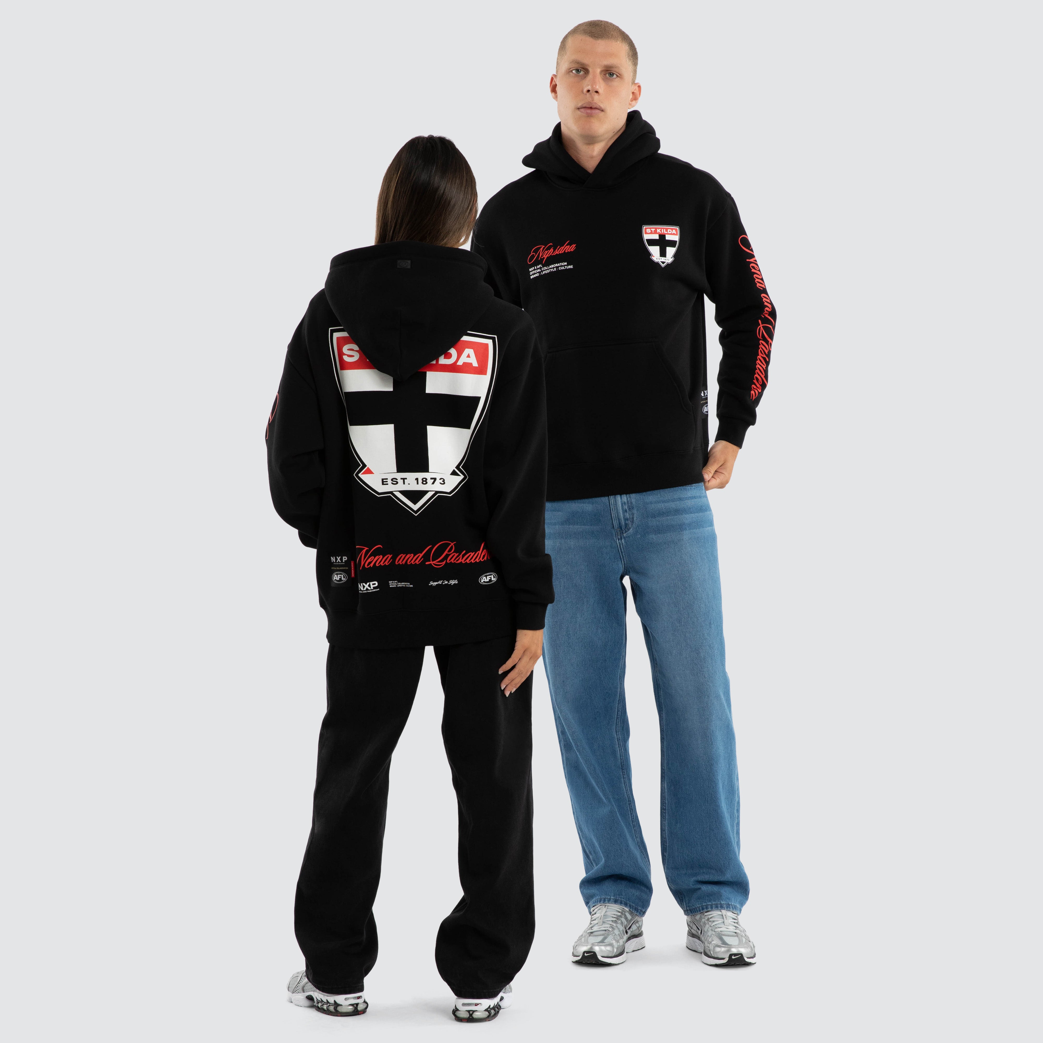NXP X AFL St Kilda Saints Season Hoodie in Jet Black | NXP