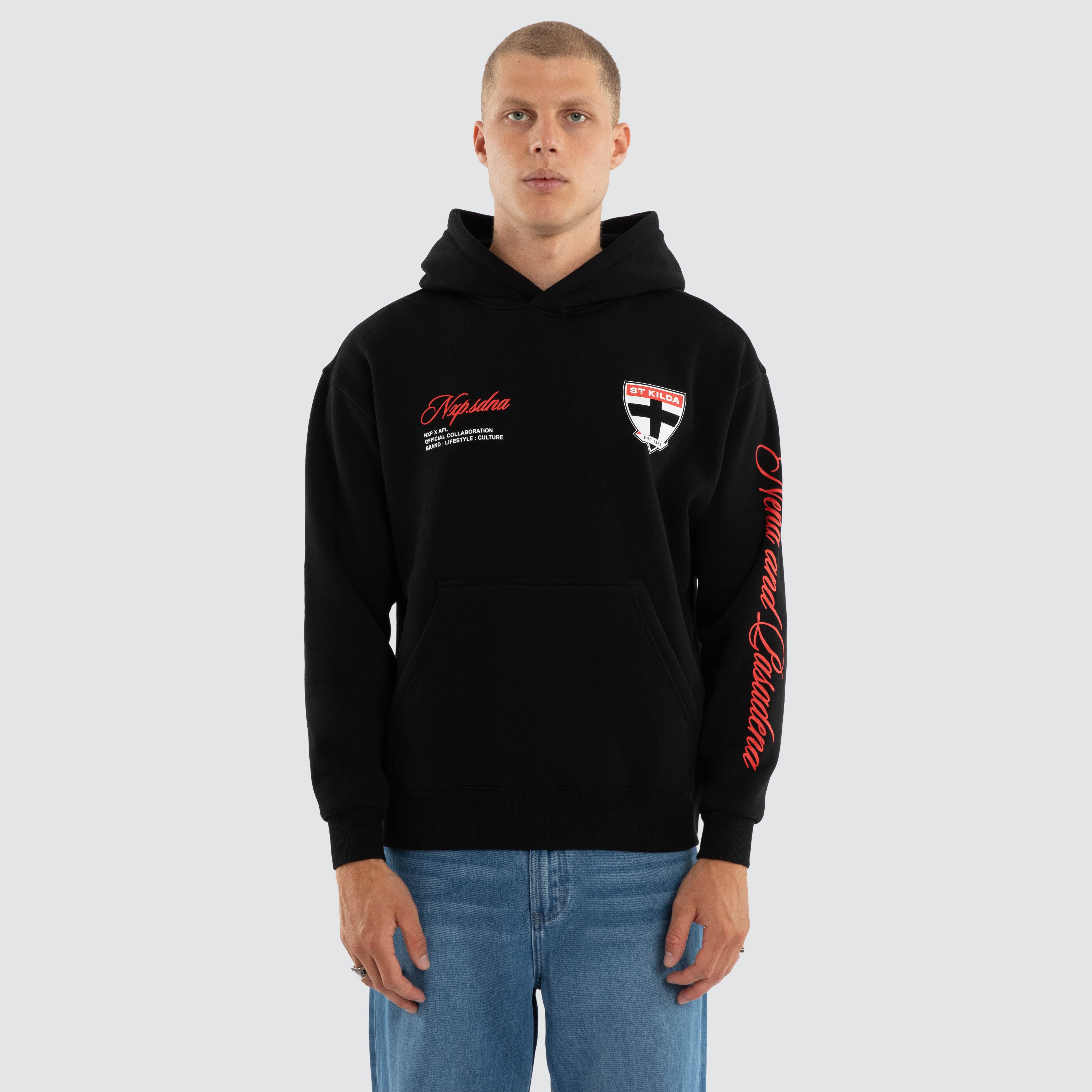 NXP X AFL St Kilda Saints Season Hoodie in Jet Black | NXP